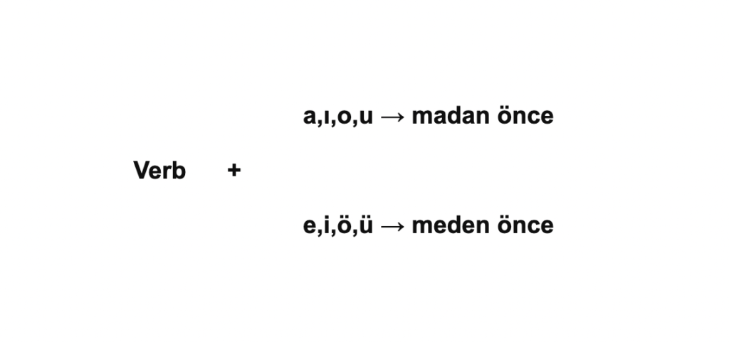 madan önce