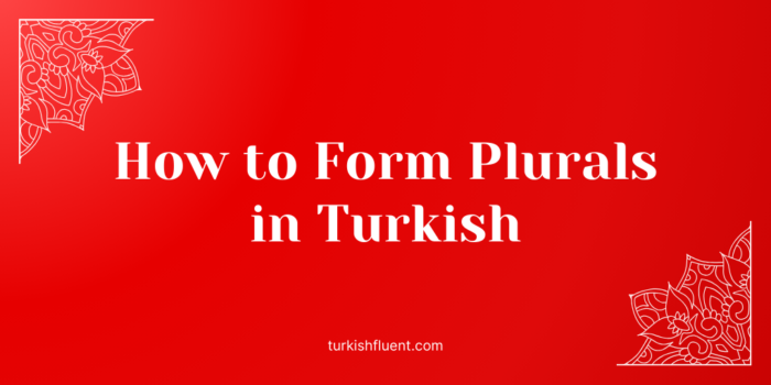 Form Plurals in Turkish